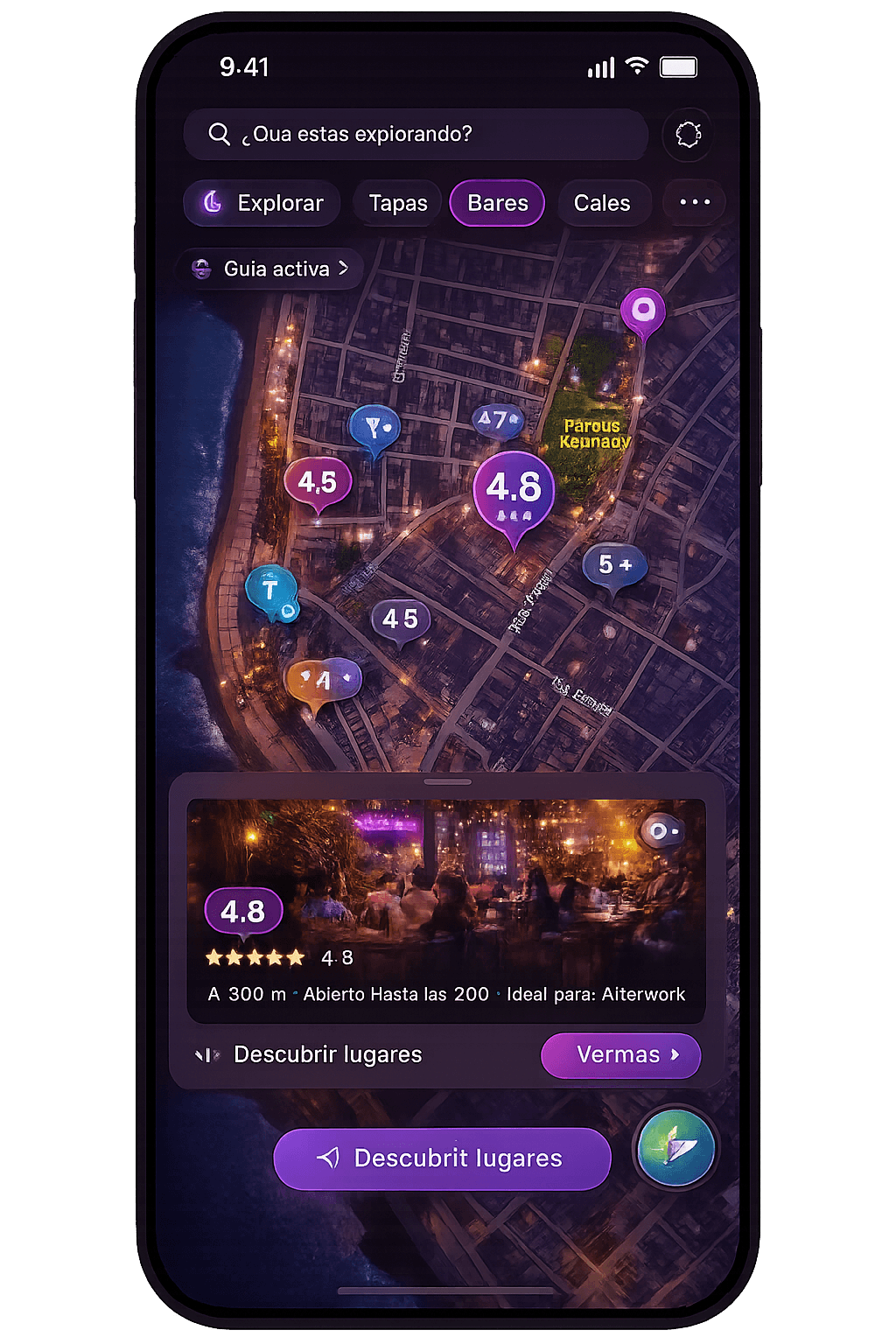 Vista de exploración del producto